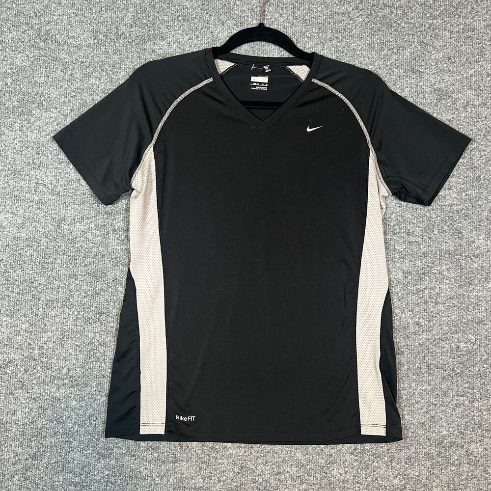 Nike Shirt Womens‎ Medium Black Crewneck Short Sleeve Performance Stretch